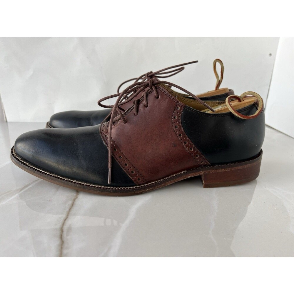 Cole Haan Men Williams Saddle Black Brown Leather Oxford Dress Shoes Sz 9 M
